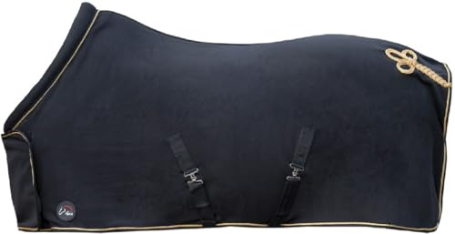 HKM Abschwitzdecke mit Kragen, Schwarz/Gold, 135 cm