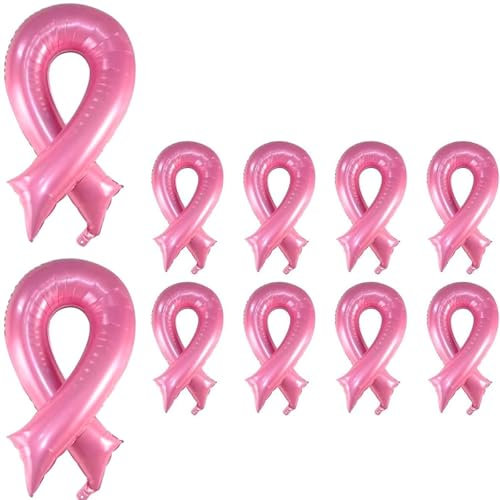 10 pièces Ballons Sensibilisation Octobre Rose - Décoration Ruban Cancer du Sein pour Campagne Espoir et Lutte(10 pièces)