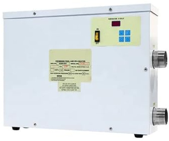 FHRKA Scaldacqua Elettrico da Piscina da 5,5KW-24KW con Controller a manopola, Pompa di Calore ad Alta efficienza per Piscine interrate (24KW)