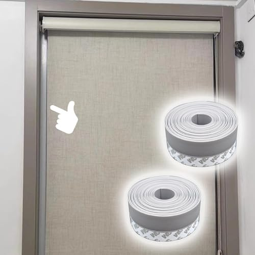 Rollo mit führungsschiene Selbstklebende Lichtundurchlässigkeitsstreifen, Lichtundurchlässiges Klebeband für Jalousien und Rollos, Verdunkelungsstreifen für Fensterkanten(Gray,2.5cm (1in))