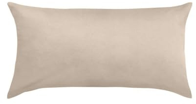 Traumschlaf Uni Mako-Satin Kissenbezüge im 2er Set 100% Baumwolle mit Reißverschluss 2X Kissenbezug 65x100 cm, beige