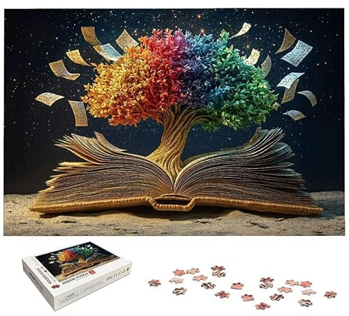 Puzzle 1500 Pièces Adultes, Puzzle 1500 Pieces Arbre de Vie pour Adultes, Grand Puzzles Bois Magie avec Boite, Jeu de Concentration pour Toute la Famille, pour Décoration Maison, Cadeau Femme, -5965
