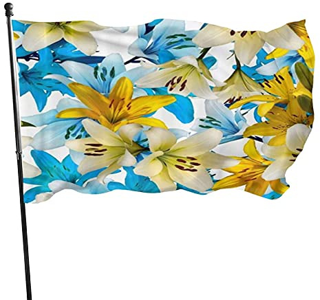 Bannerfahnen Wunderschöne Lilie Breeze Flagge Lustige Verblassen Beständig Flaggen Mit Öse, Für Partys, Drinnen Und Draußen, Bauernhaus, 90x150cm