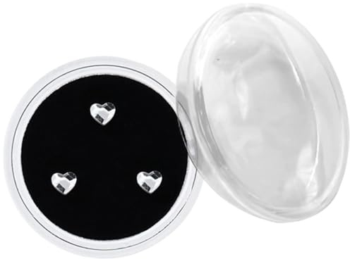 Zahnschmuck-Set mit herzförmigen Kristall-Diamanten (0, 12 Zoll) stilvolle glänzende kleine Zahnsteine für reflektierende Zähne/Nagelkunst/Gesichts-Make-up