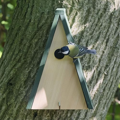 CJ Wildlife Nistkasten – Vogelnistkasten für Vögel für draußen wetterfest – FSC Holz mit Regenabweisendem Dach – Metallaufhängung – für Meisen, Spatzen und andere Gartenvögel