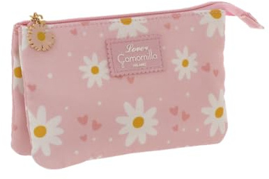Camomilla Milano Busta Make-up Donna, Tessuto, Collezione Daisy Love, Colore Rosa