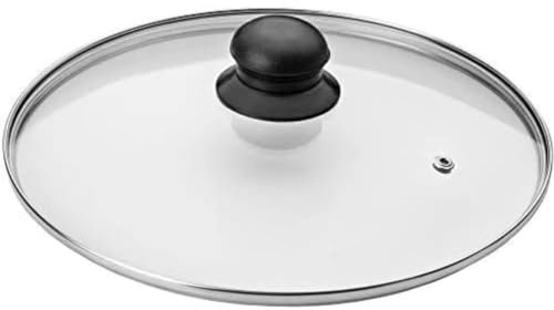 Ibili 970730 TAPA CRISTAL 30 CMS, Transparent/Silver/Black