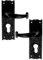 OriginalForgery Rustic Door Handles with Euro Lock Black Cast Iron