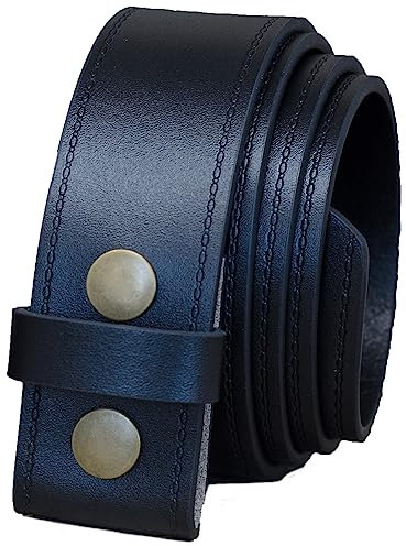 Ashford Ridge Correa de cinturón con botón a presión de cuero real de 40 mm en negro