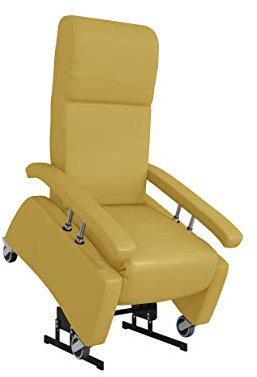 DEVITA - Poltrona LUTRA Lift Easy 2 con rotelle fino a 140 kg, maniglia scorrevole, braccioli a scomparsa e schienale regolabile - Poltrona per alzarsi, poltrona relax - con spina di alimentazione e batteria - Cammel Igienico