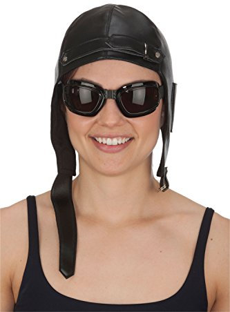 jAc obson Hat Company Herren Fliegermütze und Brille, schwarz, Einheitsgröße