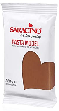 Saracino Sugar Paste Model Brown Modelling Paste 250 g Gluten Free Made in Italy