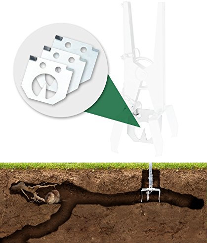 Gardigo Spannplättchen 3er Set für Wülmauszange 70074, Wühlmausfalle