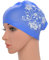 Medifier Damen Badekappe mit Blumendruck, elastisch, Silikon, für langes Haar, Erwachsene (blau)