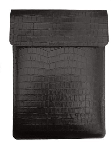 Chalk Factory - Funda de piel con impresión de cocodrilo para portátil HP 13-s101TU con pantalla táctil de 13,3 pulgadas, #O (negro)