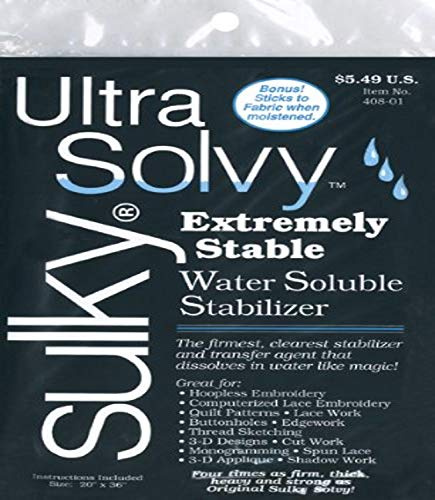 Jeder 19 1/2 x 91,4 cm Heavy Gewicht Ultra Solvy Stickfolie für Nähmaschinen wasserlöslich Stabilisator