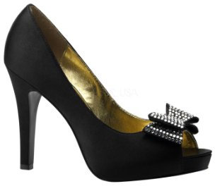 Pinup Couture Peeptoes Ava-10 Schwarz Größe US 6 / EU 36