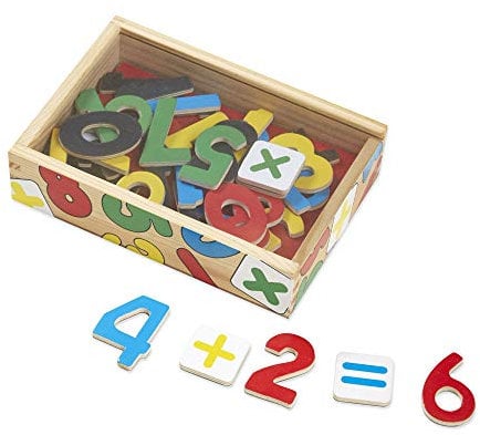 Melissa & Doug Wooden Number Magnets, Counting Number Magnets for Kids, Fridge Magnets for Kids, Early Development & Activity Toys, Learning Toys, Toys for 2+ Year Old Girls or Boys