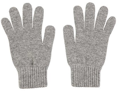 100% Kaschmir Herren Handschuhe hergestellt in Schottland (hellgrau)