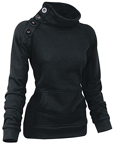 Forplay RED by EMP Damen schwarzes Sweatshirt mit Knopfdetail M
