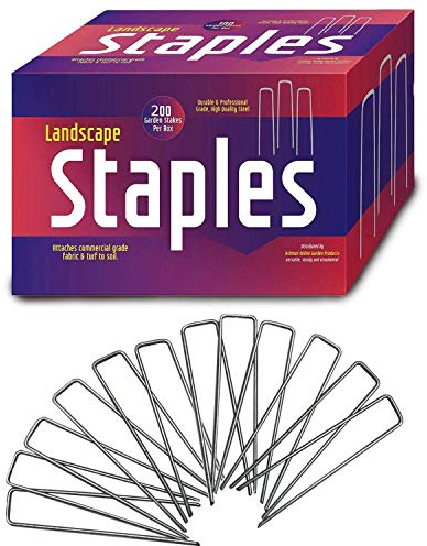 Ashman 200 Pack Galvanized Garden Stakes Landscape Staples and Fence Stake Sod Staples - Heavy Duty & Anti Rust Zinc Coated.