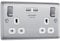 BG Electrical Double Switched Fast Power Socket with Two USB Charging Ports