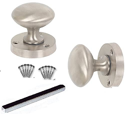 Door Handles Haven Heritage Mortice Knob for Haven Heritage Polished Satin Internal & External Use, Bathroom, Kitchen, External, Chrome, 1 Pair