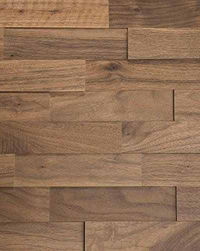 wodewa Wandverkleidung Holz 3D Optik Nussbaum 1m² Wandpaneele Moderne Wanddekoration Holzverkleidung Holzwand Wohnzimmer Küche Schlafzimmer Natur