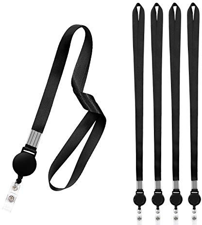 Fushing 5 Stück Umhängeband,Schlüsselband,Neck Lanyard für Schlüssel,Ausweishalter (Schwarz)