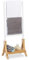 Relaxdays Free-Standing Bamboo Towel Holder, HWD: 104 x 41 x 28.5 cm, 3 Rails and 1 Shelf, Clothes Stand, Natural/White