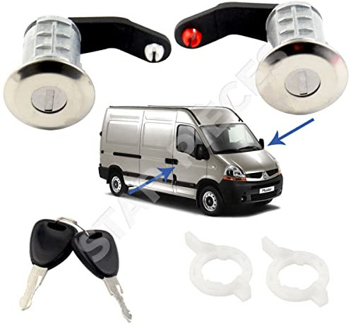 STARKIT PERFORMANCE 2 serrures de porte compatibles pour Master 2, Mascott, Movano A, Interstar (1998-2010) Barillet de porte avec double de clés | 7701470944 | 7701470952