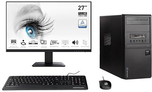 Ankermann Business Office Work Bundle | Intel Core i5-6500 | 16Go RAM | 480Go SSD | Windows 11 | Écran 27 Pouces | Souris & Clavier | Libre Office