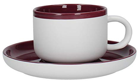 La Cafetiere Barcelona 290ml Tea Cup & Saucer Plum