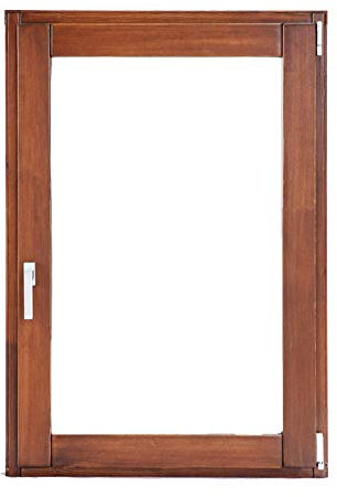 UNICA INFISSI - Finestra 1 Anta In Legno con Anta Ribalta - Verniciato in 6 colori a scelta - Vetrocamera bassoemissivo e antinfortunio - 4 Misure a scelta (720x1255 (Destra), T16 Noce Bruno)