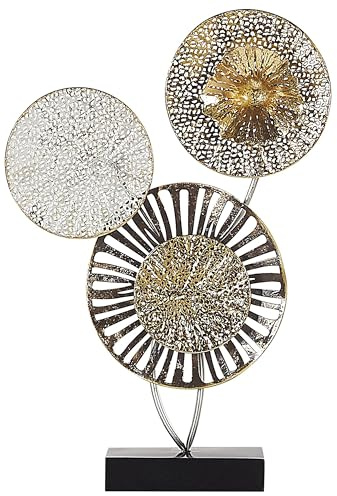 Beliani Moderne, 3-teilige Tischdeko aus Metall in Gold and Silber Uranium