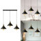 LEDSone Vintage 3 Head Pendant Light Fittings 22cm Cone Metal Shade Hanging Metal Ceiling Lights Fixture for Dining Room Living Room Restaurant Cafe (Black E27)