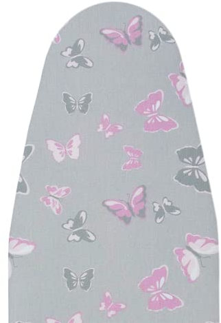 SOFTILLO Cotton Ironing Board Cover with Padding, Butterflies, Stylish Covering with 3mm Foam, Thermal Layer Protection, Adjustable Drawstring