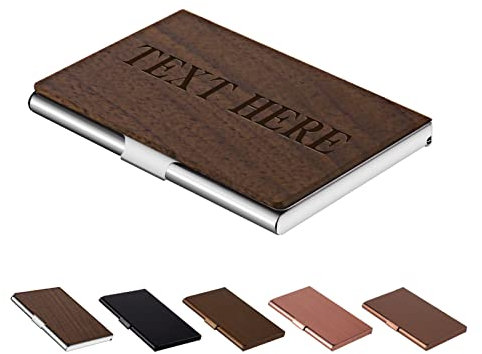 Visitenkartenetui mit Gravur, OXYEFEI Personalisierte Benutzerdefinierte Gravierte Logo Text Brief Visitenkartenhalter für Männer Frauen, High-End-Visitenkartenetui mit Großer Kapazität