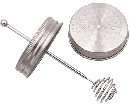 Stainless Steel Honey Dipper by Mason Jar Lifestyle (Regular Mouth)