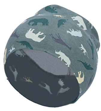 Sterntaler Baby Jungen Beanie Baby Slouch-Beanie Safari Tiere - Beanie Baby - aus Jersey Baumwolle mit Print - dunkelgrün, 51