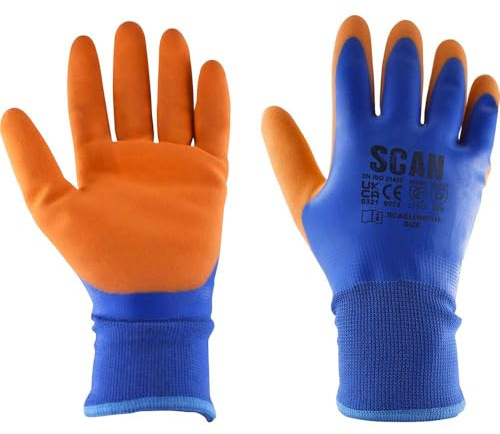 Scan SCAGLOWPTHL Thermal Waterproof Latex Gloves - Size: L