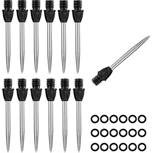 HERZWILD dartspitzen Dart gummiring - stahlspitzen metallspitzen steeldart (Schwarz+Sliver)