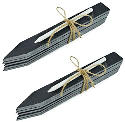 12er Set Pflanzschilder Schiefer Wetterfest Pflanzetiketten Kräuterschilder Pflanzenstecker Beetstecker Zum Beschriften