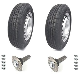 Quad Anhänger Set Anhängerbausatz Räder Laufstummel Radbolzen 5x112 155/80R13