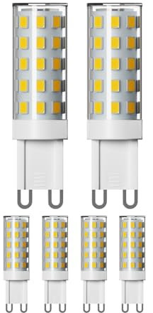 ledscom.de 6 Stück G9 LED Leuchtmittel, warmweiß (2800 K), 3,5 W, 485lm, 3-Stufen-Dimmer