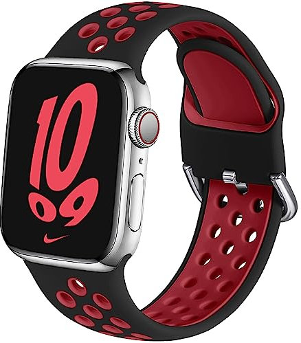 Sport Band Compatible with Apple Watch 42mm 44mm 45mm 46mm 49mm 38mm 40mm 41mm Women Men, Breathable Soft Silicone Replacement Strap For iWatch SE3/2/1 Series 11 10 9 8 7 6 5 4 3 Ultra 3/2/1