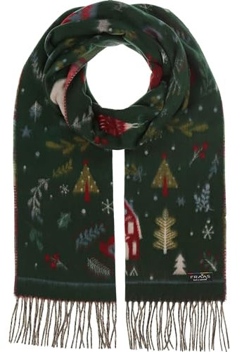 FRAAS Cashmink Weihnachtsschal - warmer Schal mit Nikolaus-Motiv für Damen und Herren - 35 x 200 cm - Made in Germany