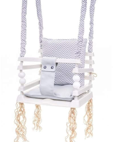 Love Gifts® Schaukelsitz Outdoor - Babyschaukel/Kinderschaukel - Schaukel für Garten, Zimmer oder Kinderzimmer in Farbe Grau