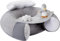 Nuby Penguin Sit-Me-Up Babyschale – aufblasbarer Sit & Play Bodensitz | Abnehmbares Tablett | maschinenwaschbar | geeignet ab 6 Monaten (Grau)