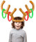 Aufblasbares Rentiergeweih Spiel, Aufblasbarer Rentier Geweih mit Ringe für Weihnachten Familientreffen Kinder lustiges Wurfspiel